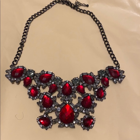 torrid Jewelry - Pewter color red rhinestones adjustable necklace torrid Jewelry - Pewter color red rhinestones adjustable necklace